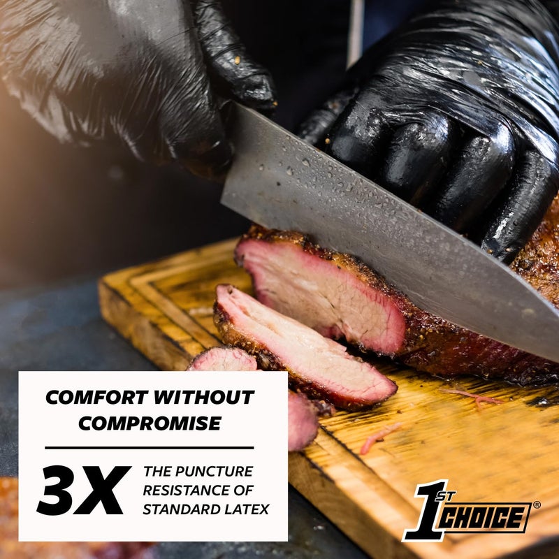 1st Choice Black Nitrile Gloves Disposable Latex-Free 5 Mil Textured for Cooking, Cleaning, Food Prep, X-Large, Box of 100 - Image 3